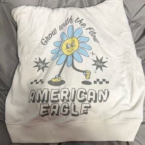 American Eagle Outfitters White Graphic Sweatshirt